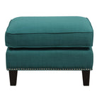 Erica-497-Ottoman-W/Chrome-Nail-Heirloome-Teal-(ISTA-3)