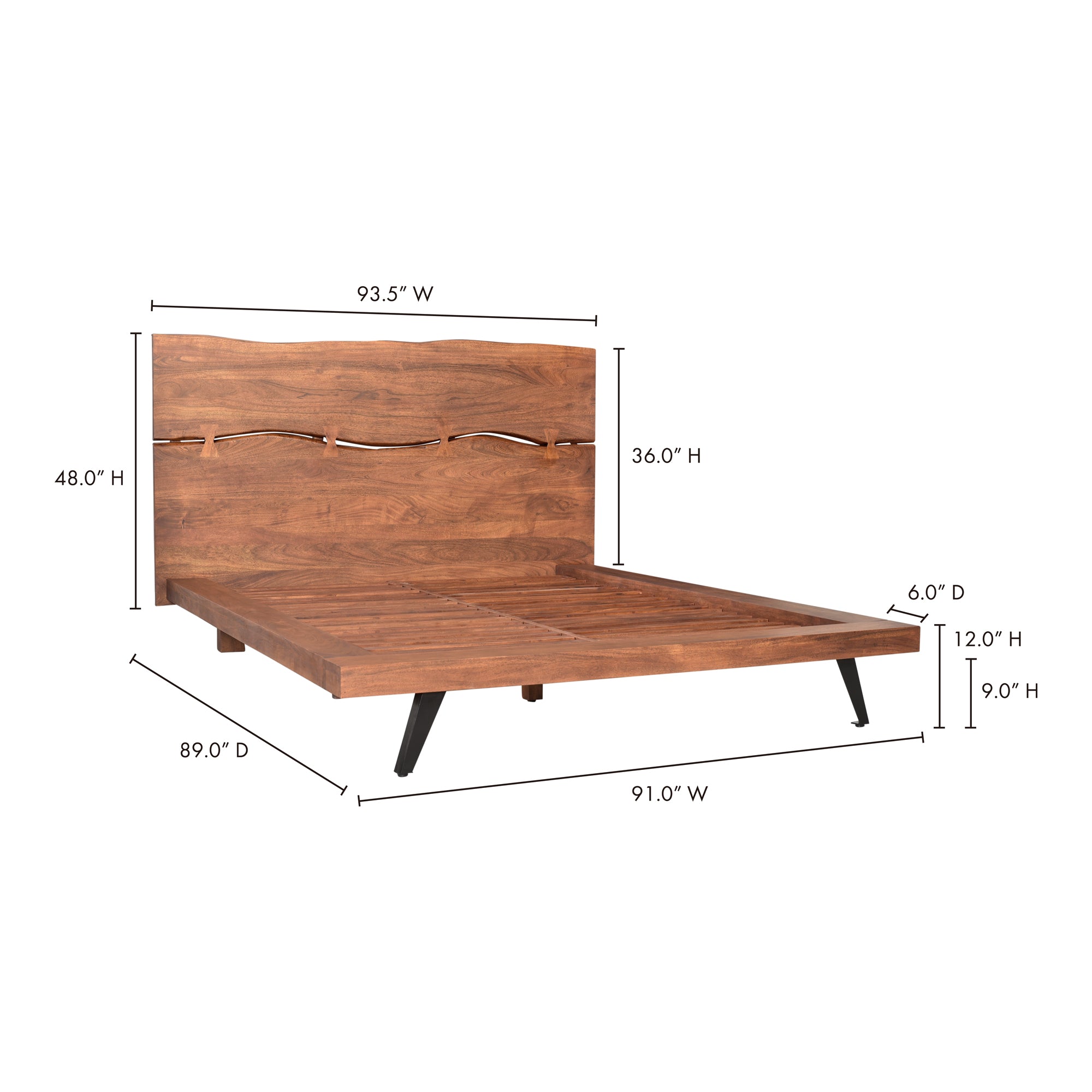 Madagascar King Platform Bed Brown