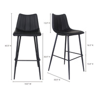 Alibi Bar Stool Matte Black - Set Of Two