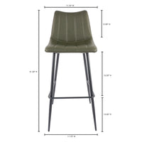 Alibi Bar Stool Dark Green - Set Of Two
