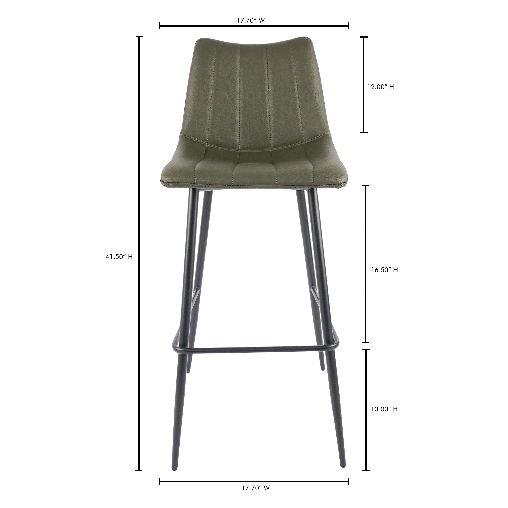 Alibi Bar Stool Dark Green - Set Of Two