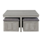 Uster-Coffee-Table-W/Four-storage-Stools-Grey