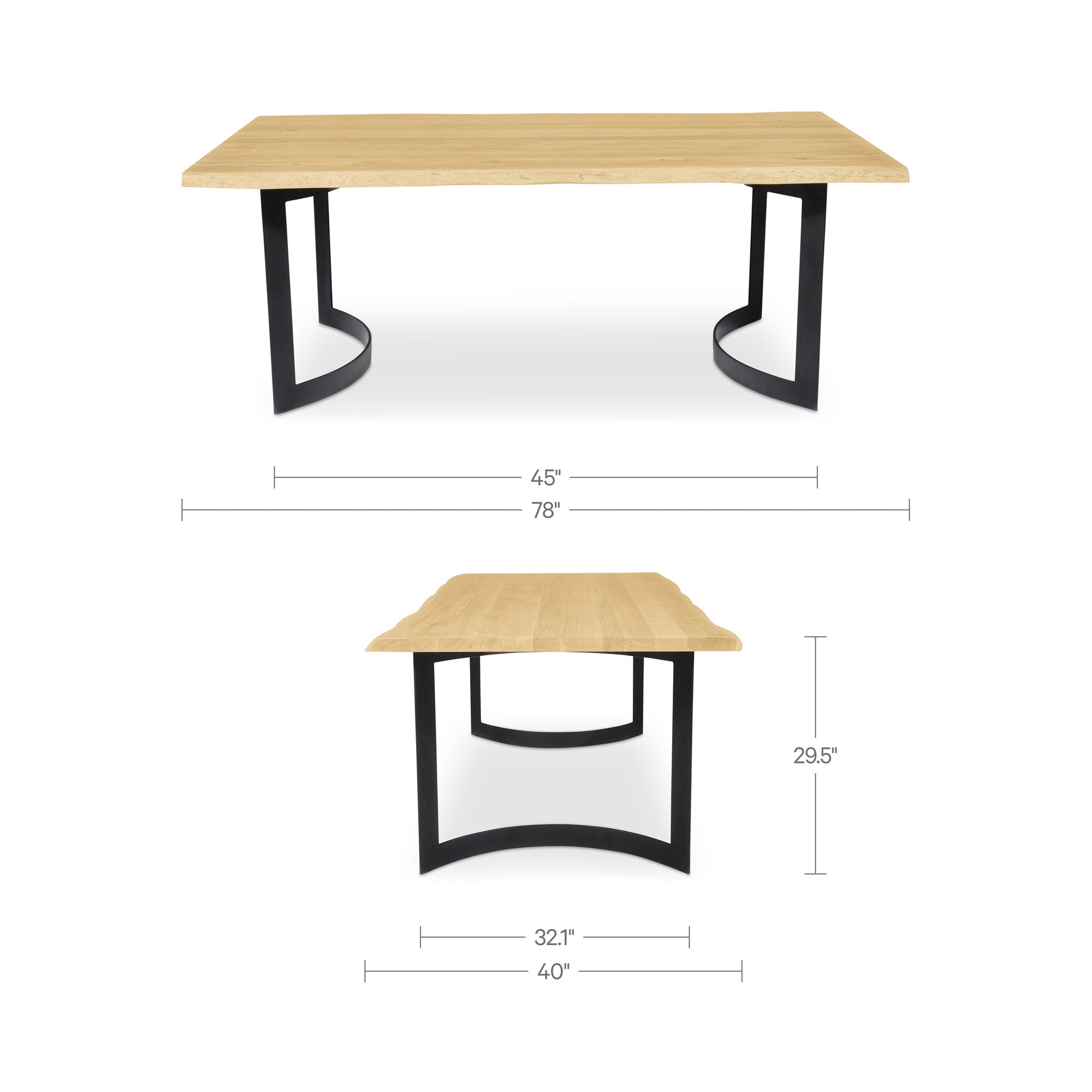 Bent Dining Table Extra Small Oak