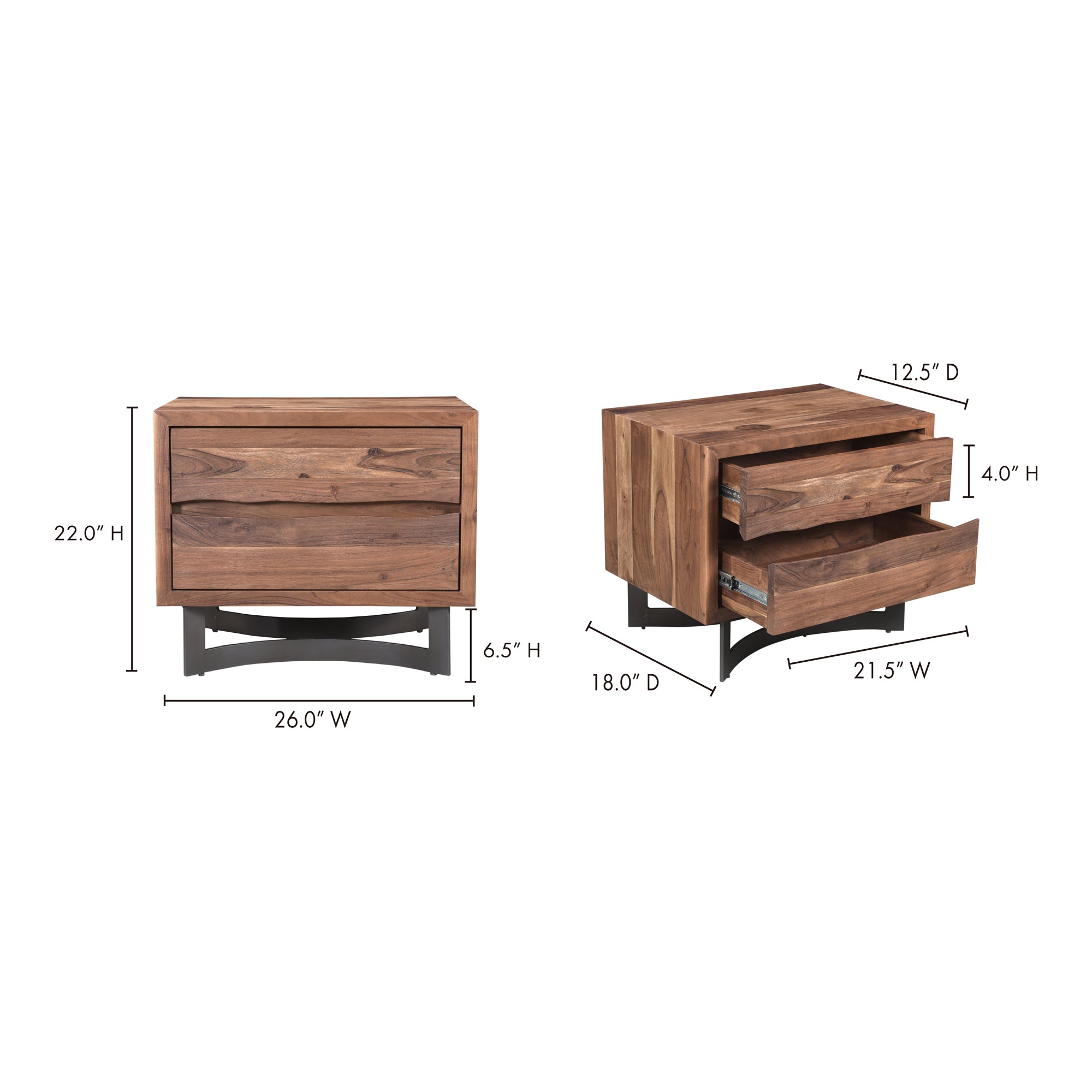 Bent Nightstand Brown