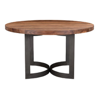 Bent Round Dining Table 54In Brown