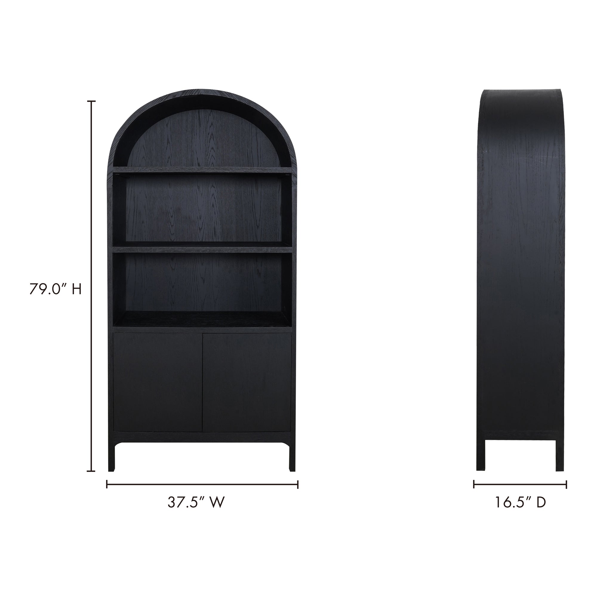 Wilde Display Cabinet Black Oak