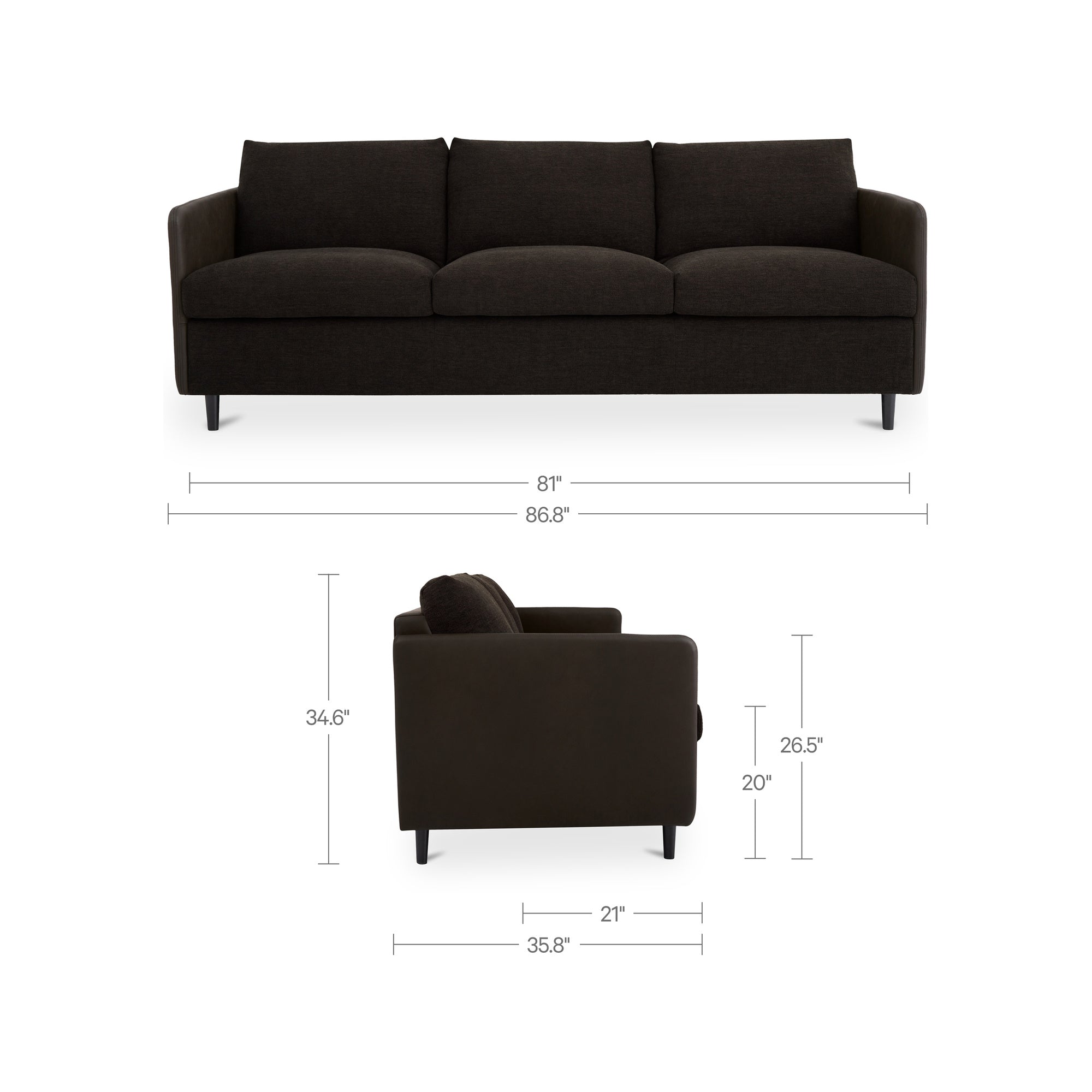 Teller Sofa Warm Black