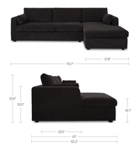 Burrow Sleeper Sectional With Storage Chaise Black Right