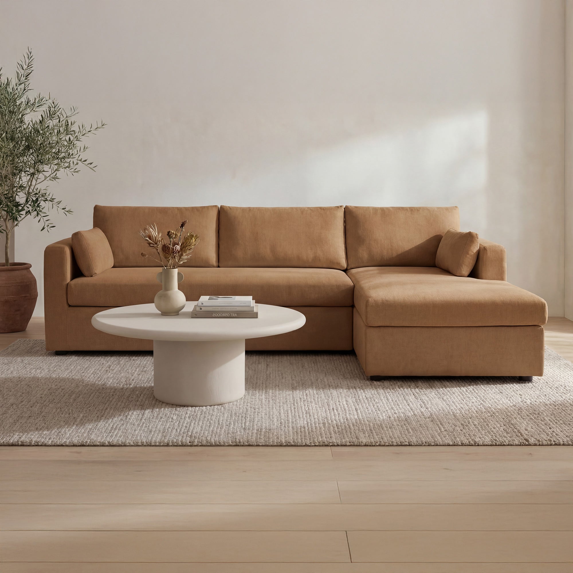 Burrow Sleeper Sectional With Storage Chaise Ginger Right