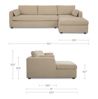 Burrow Sleeper Sectional With Storage Chaise Sand Right
