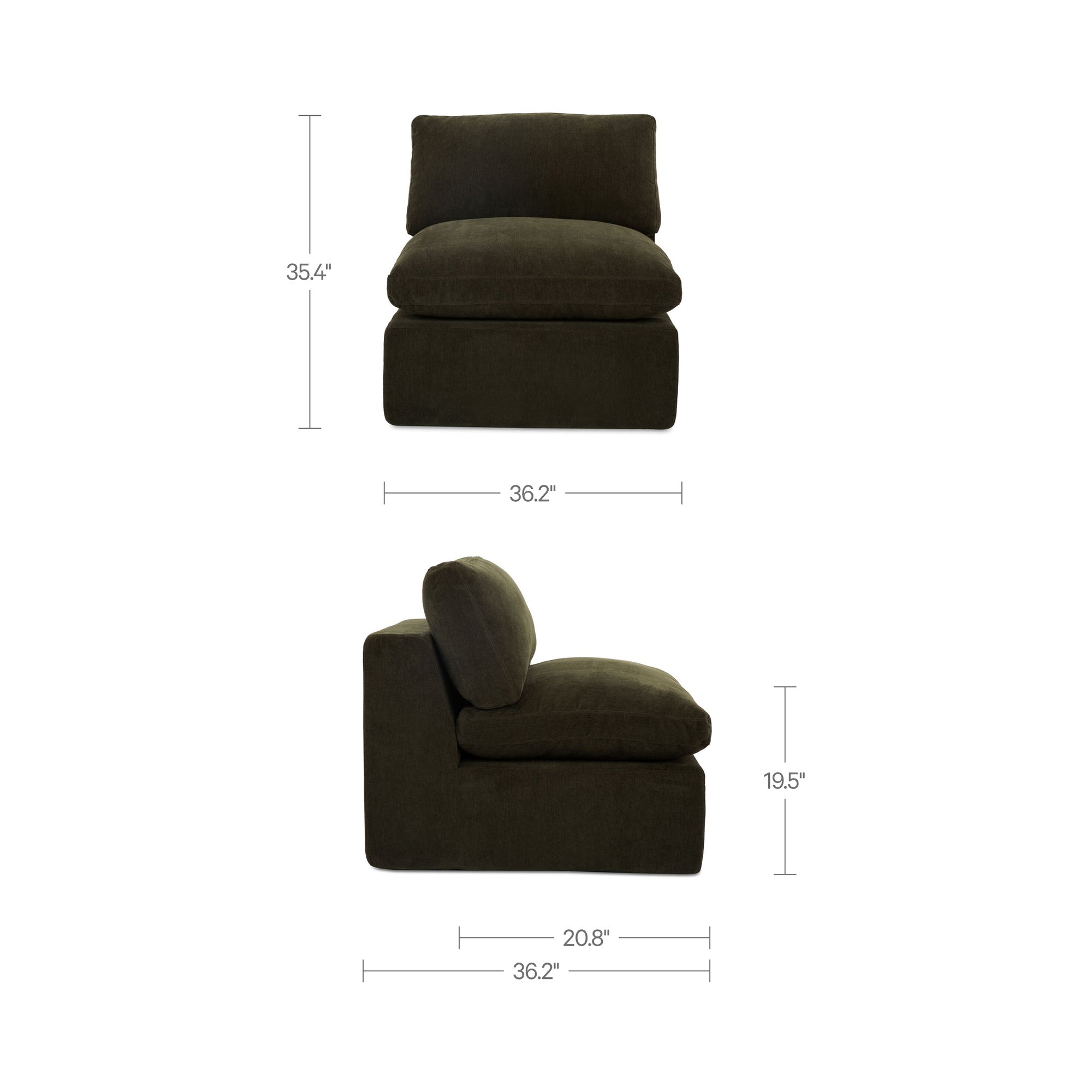 Cates Slipper Chair Dark Green