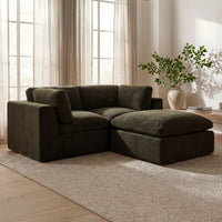 Cates Ottoman Dark Green