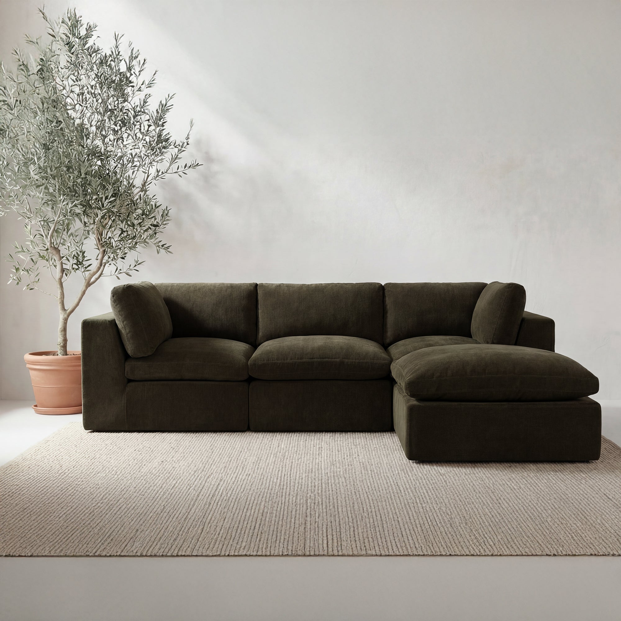 Cates Ottoman Dark Green