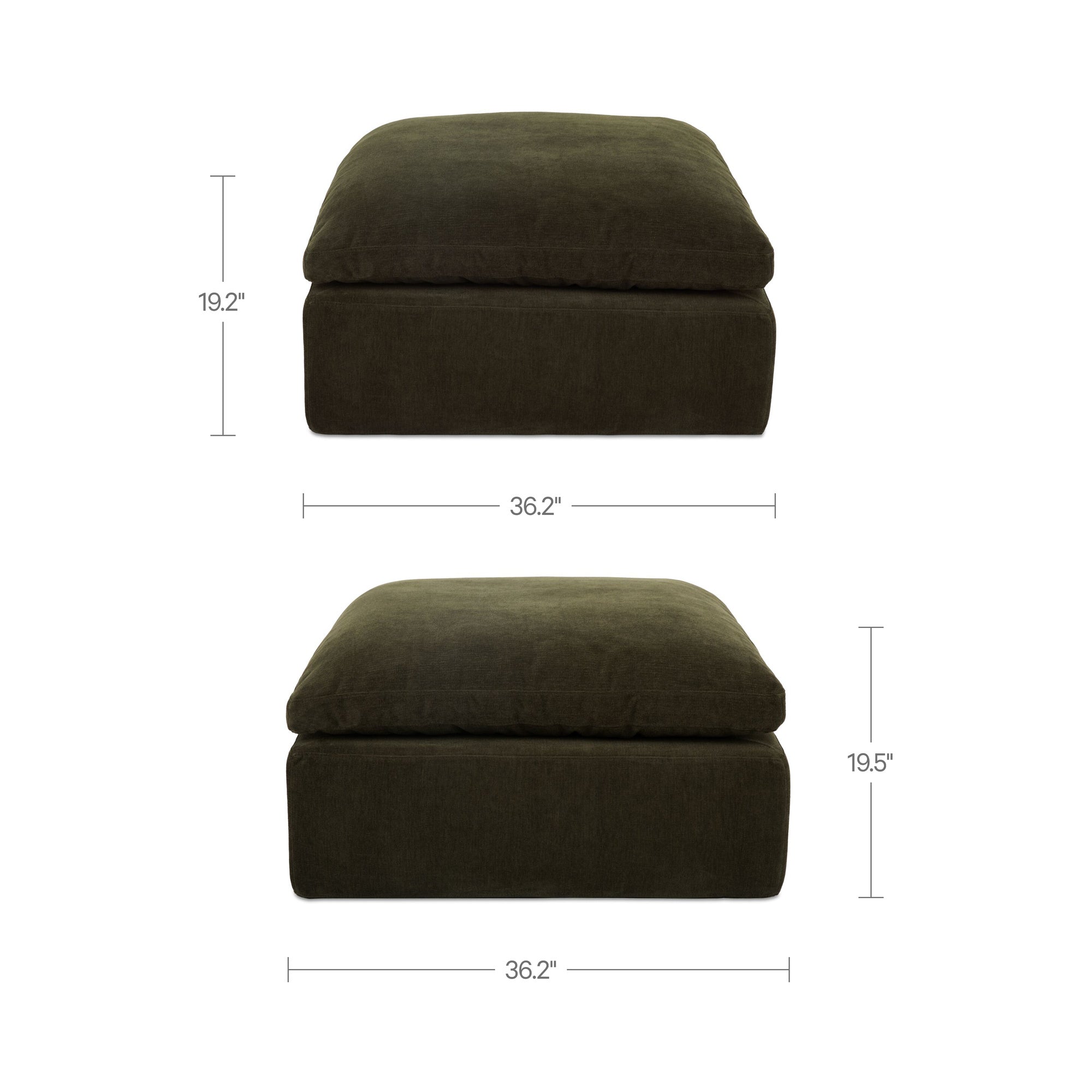 Cates Ottoman Dark Green