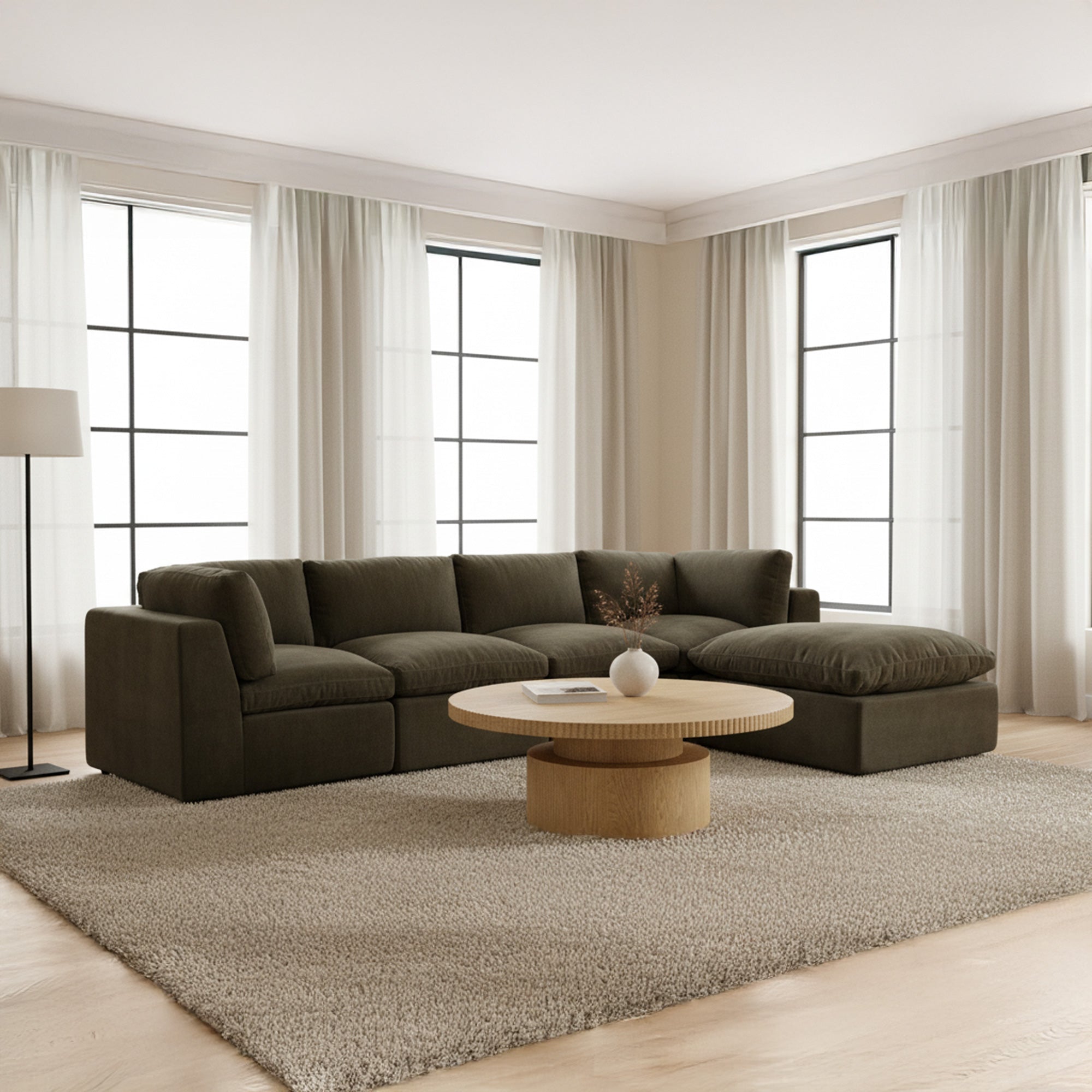 Cates Lounge Modular Sectional Dark Green