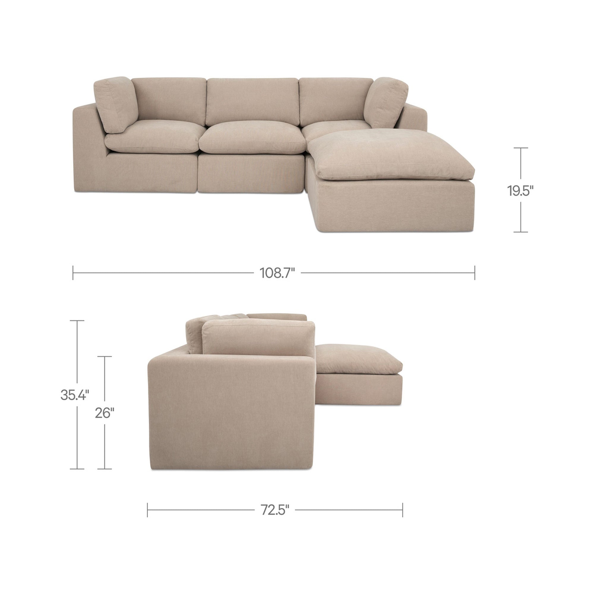 Cates Lounge Modular Sectional Pebble