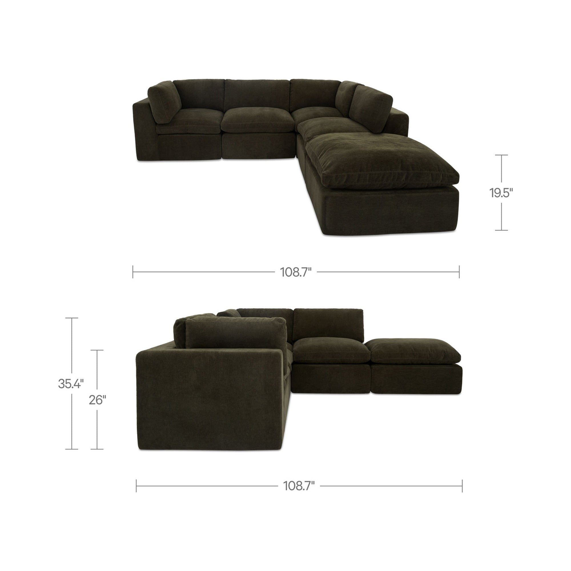 Cates Dream Modular Sectional Dark Green