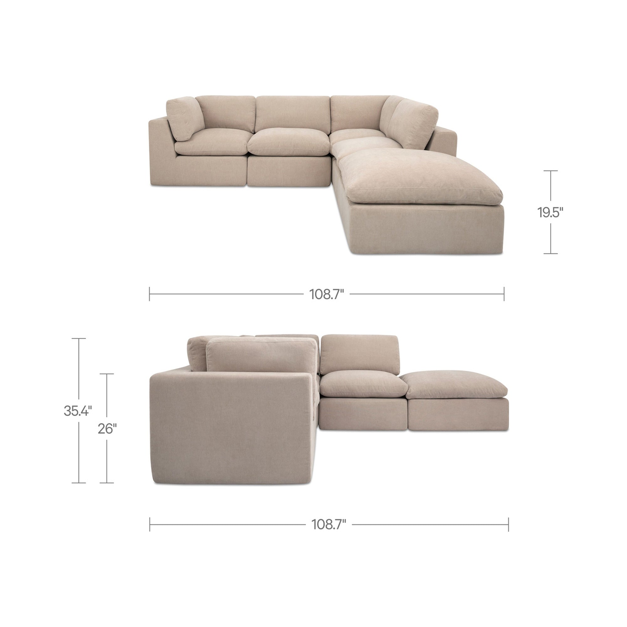 Cates Dream Modular Sectional Pebble
