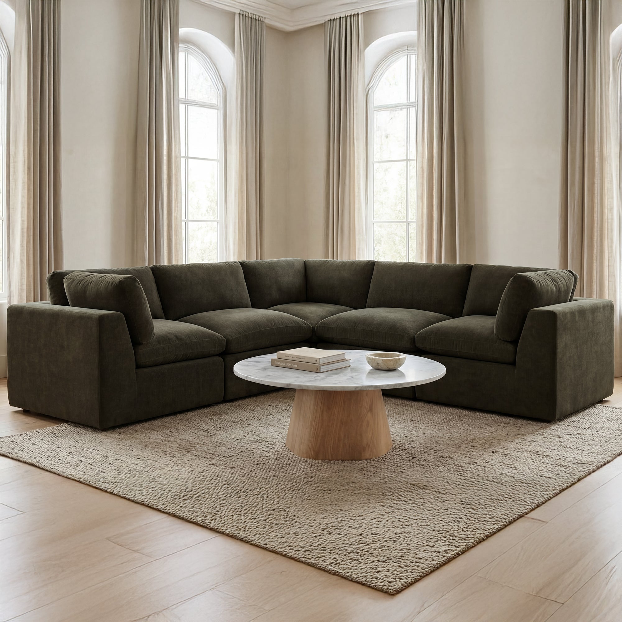 Cates Classic L Modular Sectional Dark Green