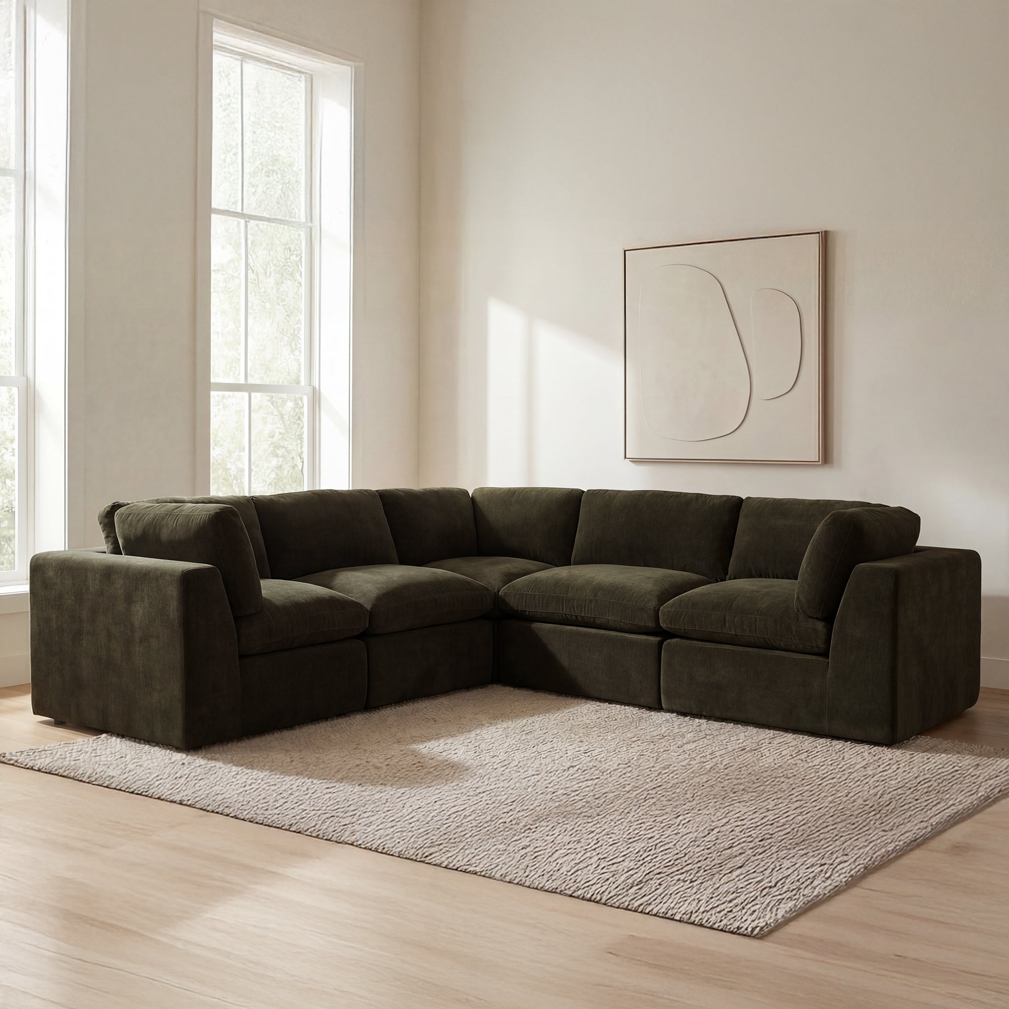 Cates Classic L Modular Sectional Dark Green