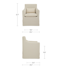 Lydia Outdoor Slipcover Dining Chair Cream