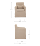 Lydia Outdoor Slipcover Dining Chair Light Brown
