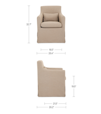 Lydia Outdoor Slipcover Dining Chair Light Brown