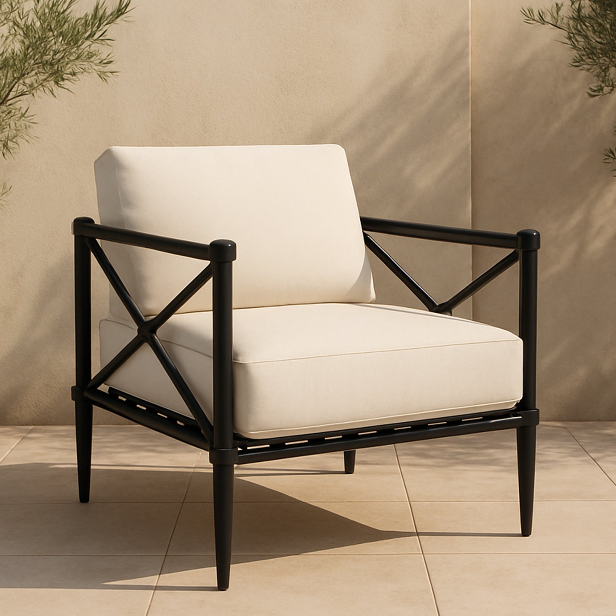 Willow Outdoor Accent Chair Cream