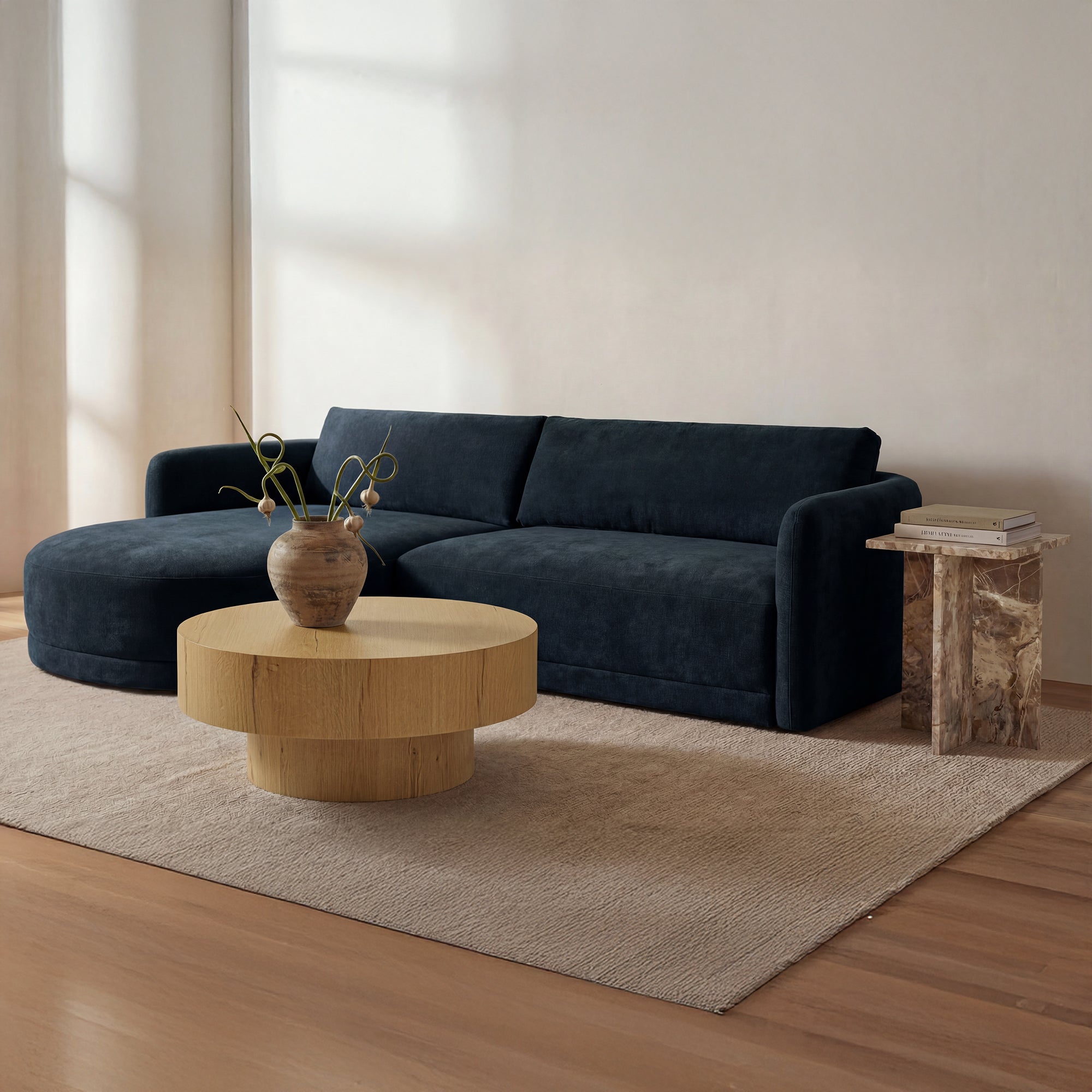 Emmy Sectional Dark Blue Left