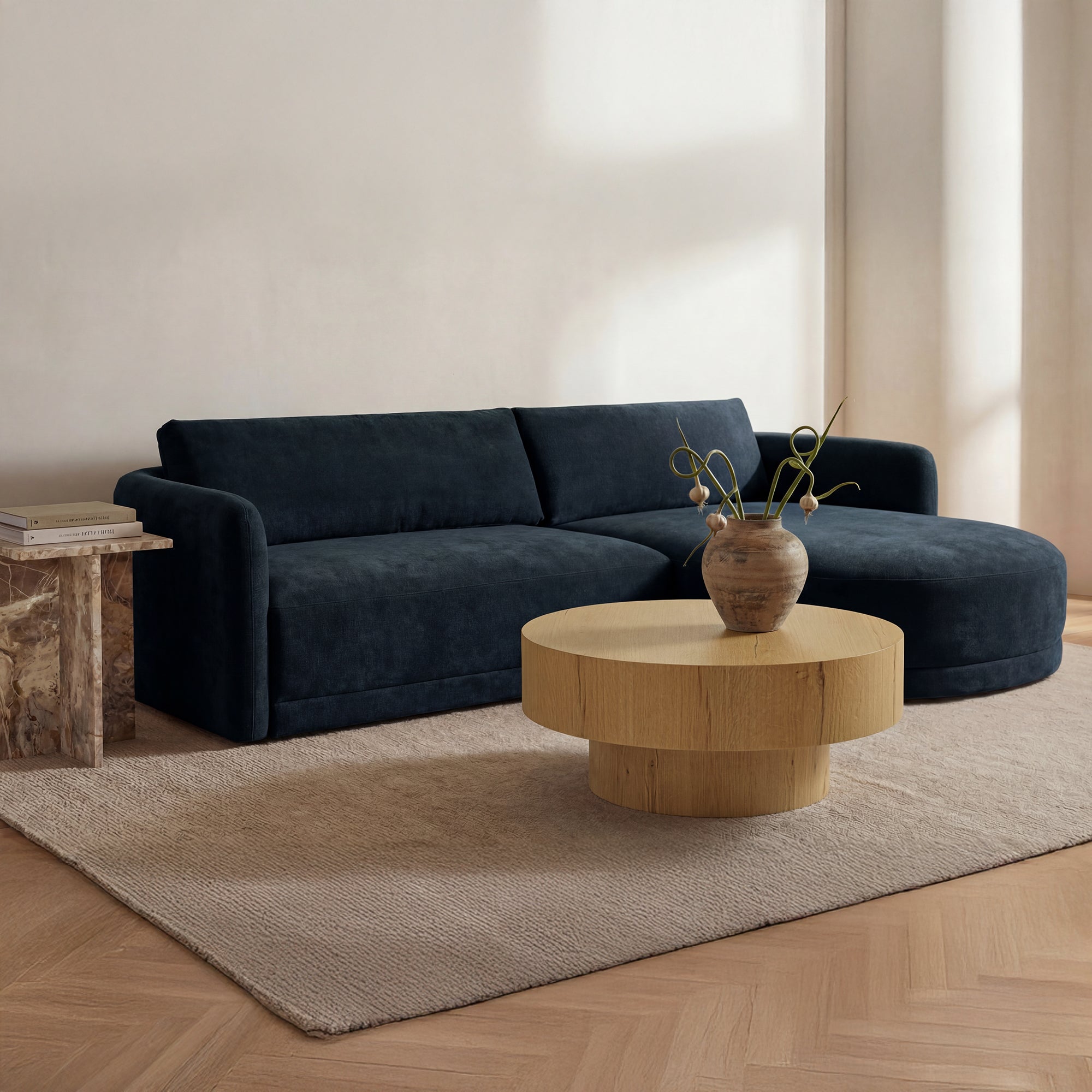 Emmy Sectional Dark Blue Right