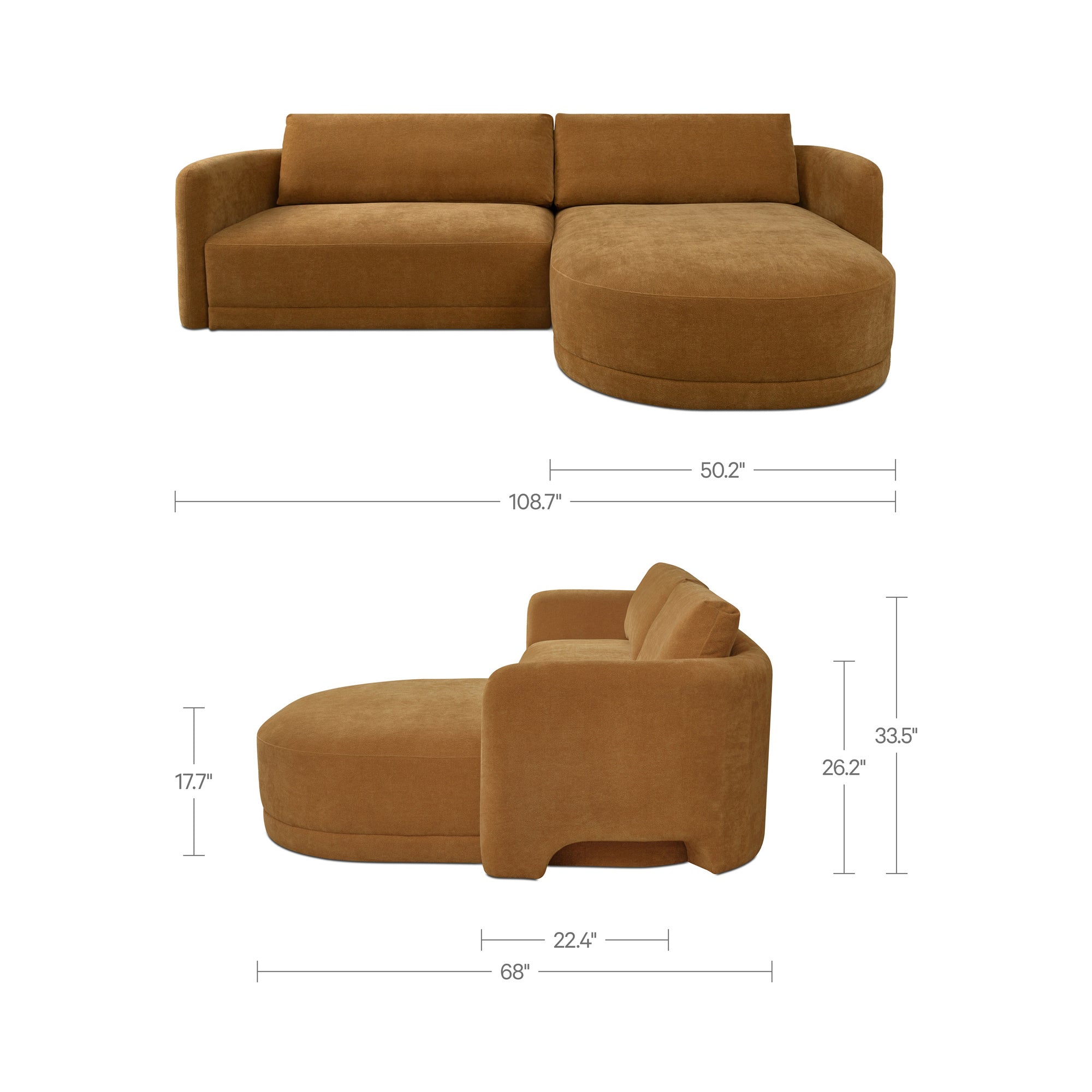 Emmy Sectional Ginger Right