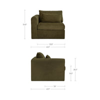 Swift Left Arm Facing Chair Dark Green