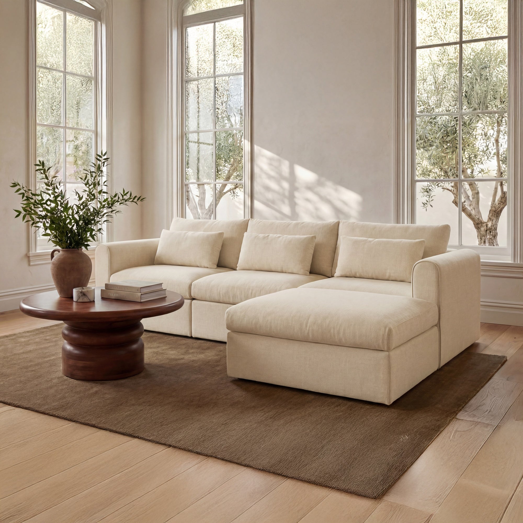 Swift Storage Ottoman Light Beige