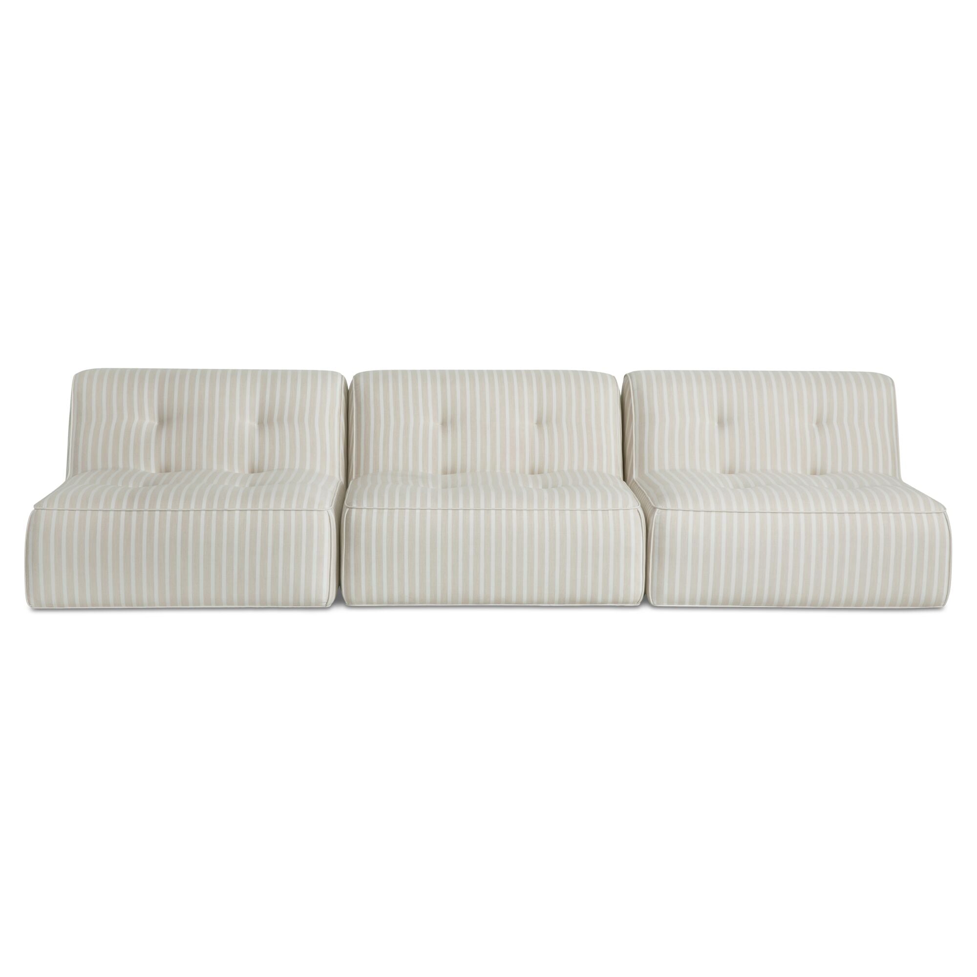 Sunseeker 3 Piece Outdoor Sofa Brown Stripe