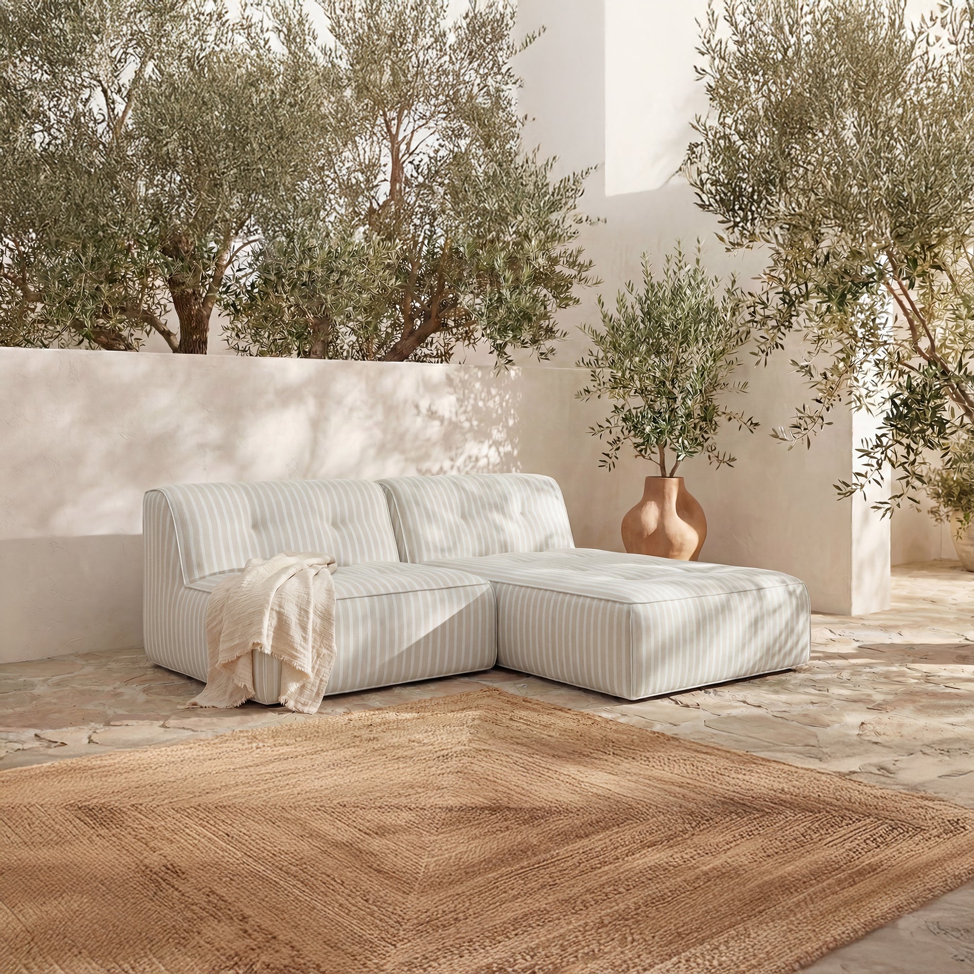 Sunseeker 2 Piece Outdoor Nook Brown Stripe