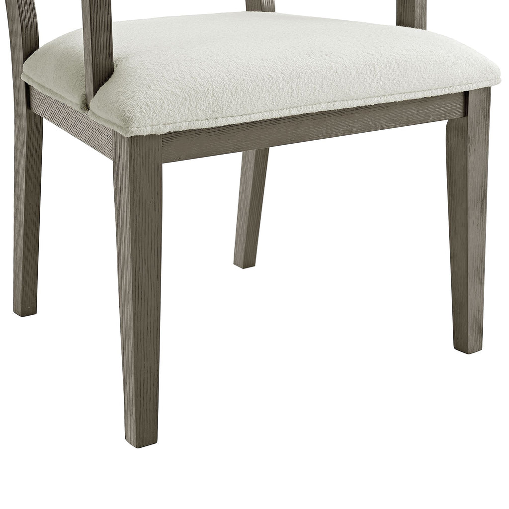Versailles-Contemporary-Dining-Arm-Chair-With-Boucle-White-in-Grey-(2-Per-Carton)