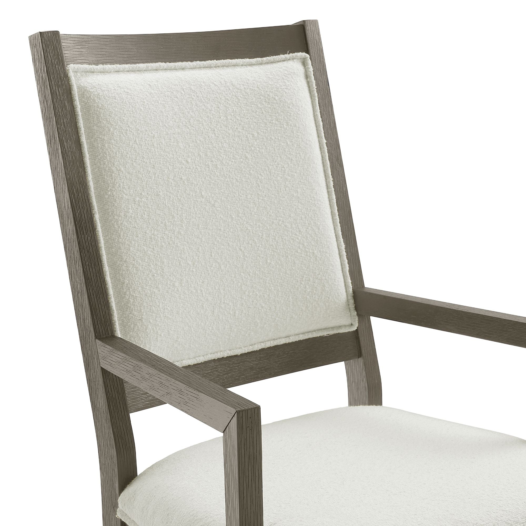 Versailles-Contemporary-Dining-Arm-Chair-With-Boucle-White-in-Grey-(2-Per-Carton)
