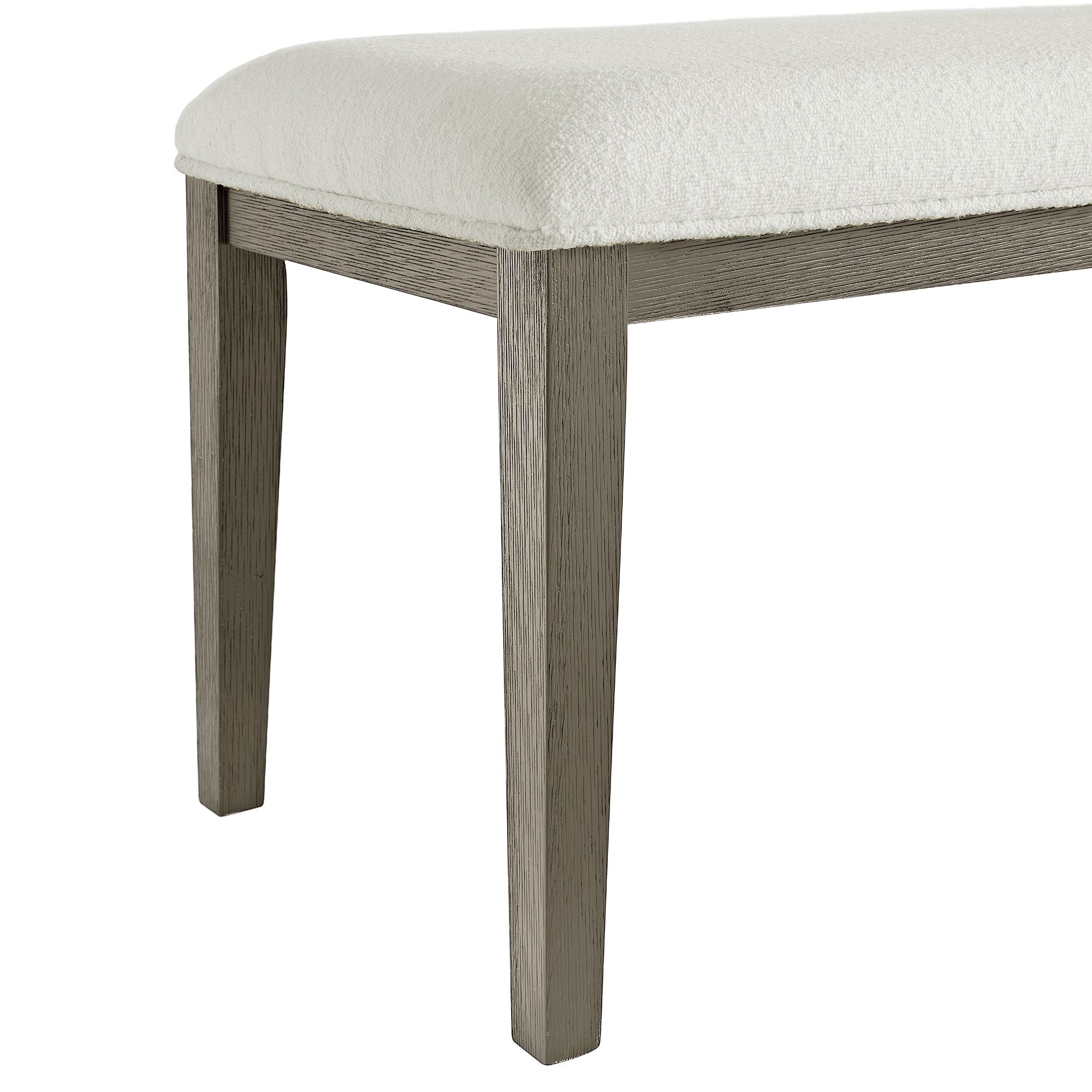 Versailles-Contemporary-Dining-Bench-With-Boucle-White-in-Grey