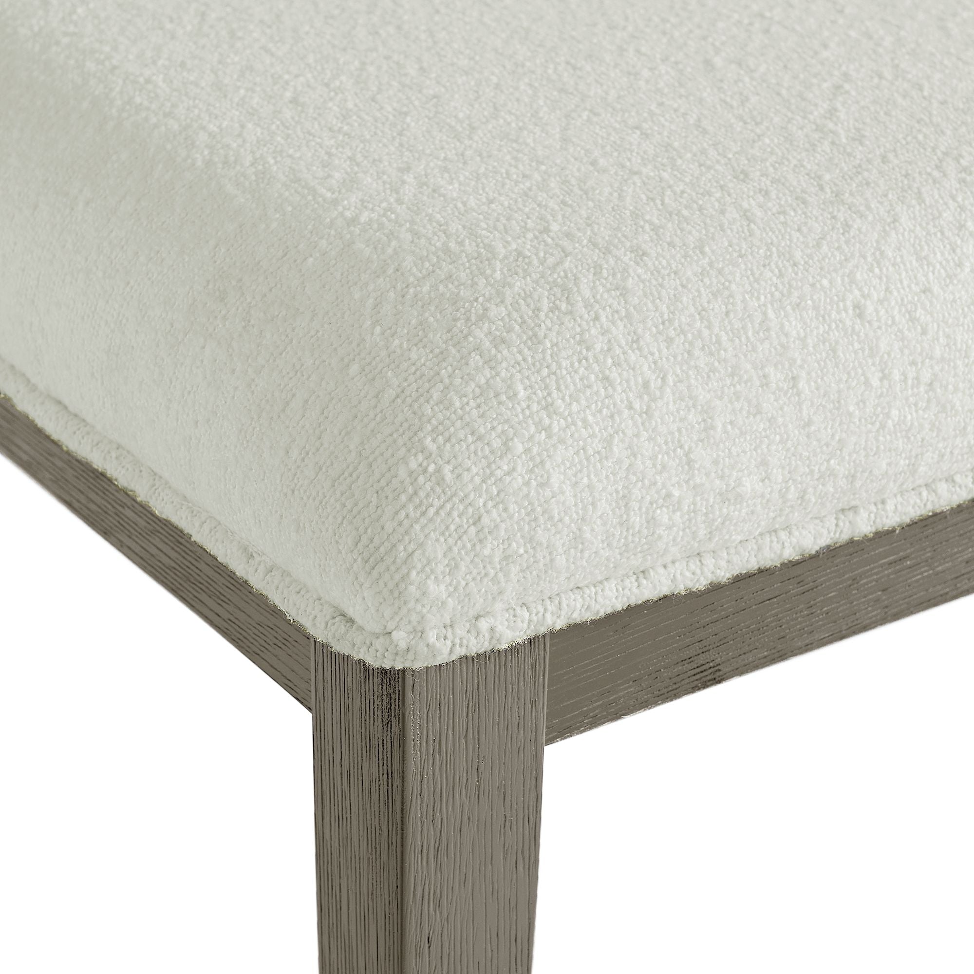 Versailles-Contemporary-Dining-Bench-With-Boucle-White-in-Grey