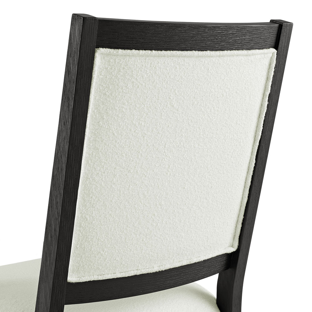 Versailles-Contemporary-Square-Back-Dining-Chair-with-Boucle-White-Fabric-in-Black-(2-Per-Carton)