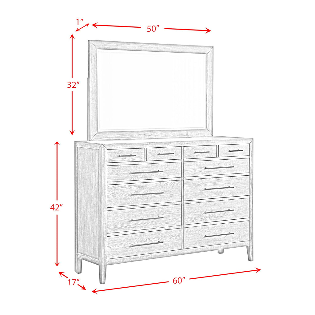 Versailles-Contemporary-12-Drawer-Dresser-&-Mirror-Set-in-Black