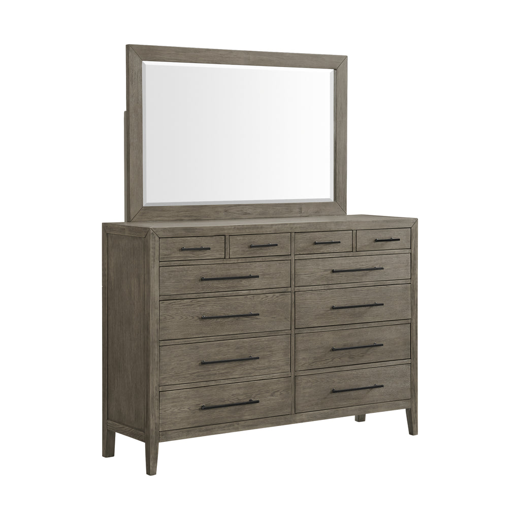 Versailles-Contemporary-12-Drawer-Dresser-&-Mirror-Set-in-Grey