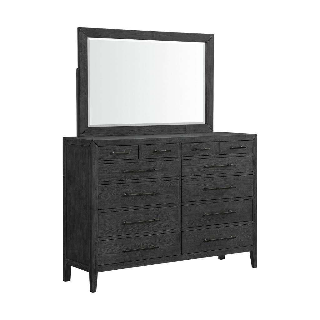 Versailles-Contemporary-12-Drawer-Dresser-&-Mirror-Set-in-Black