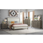 Versailles-Contemporary-12-Drawer-Dresser-&-Mirror-Set-in-Grey