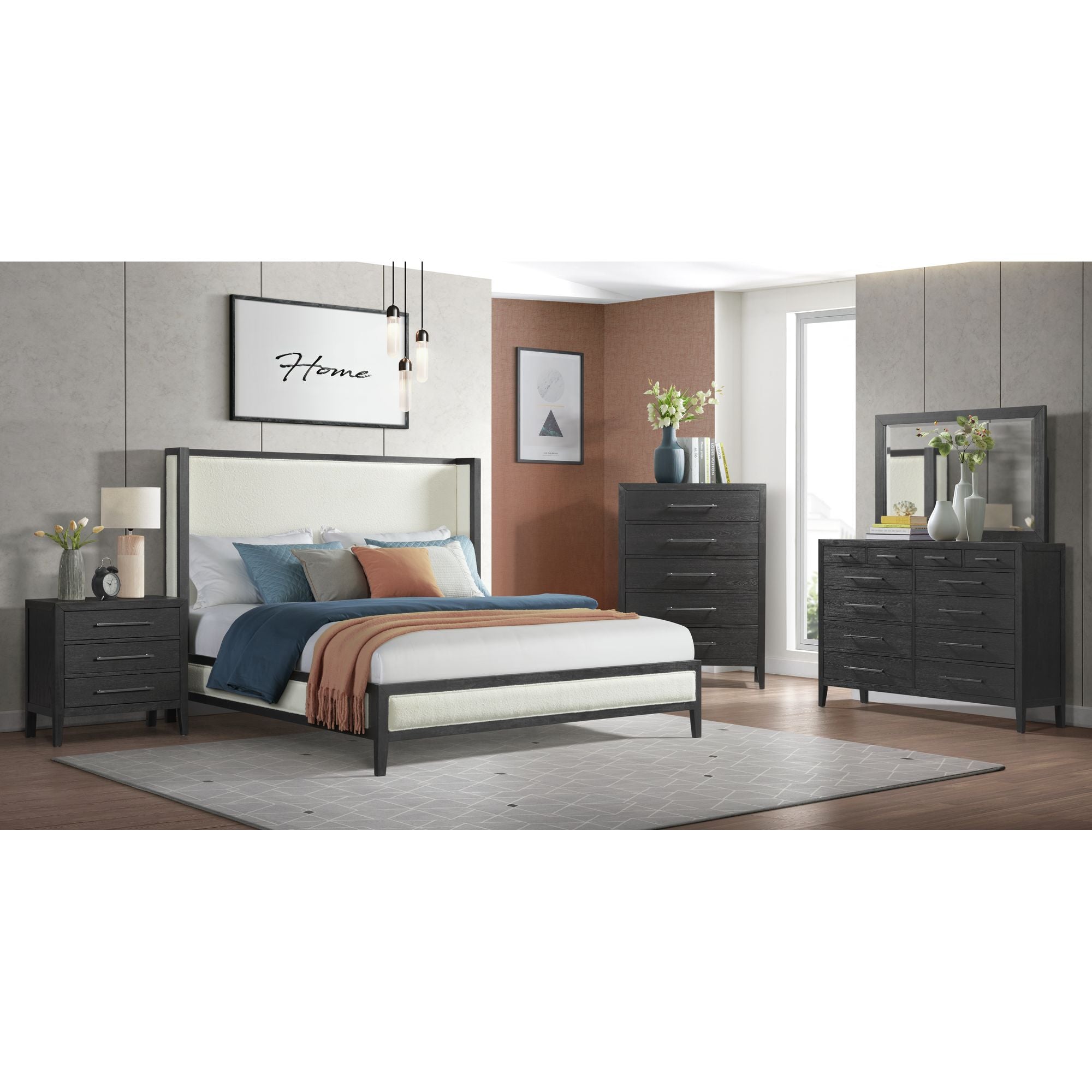 Versailles-Contemporary-5-Drawer-Chest-in-Black