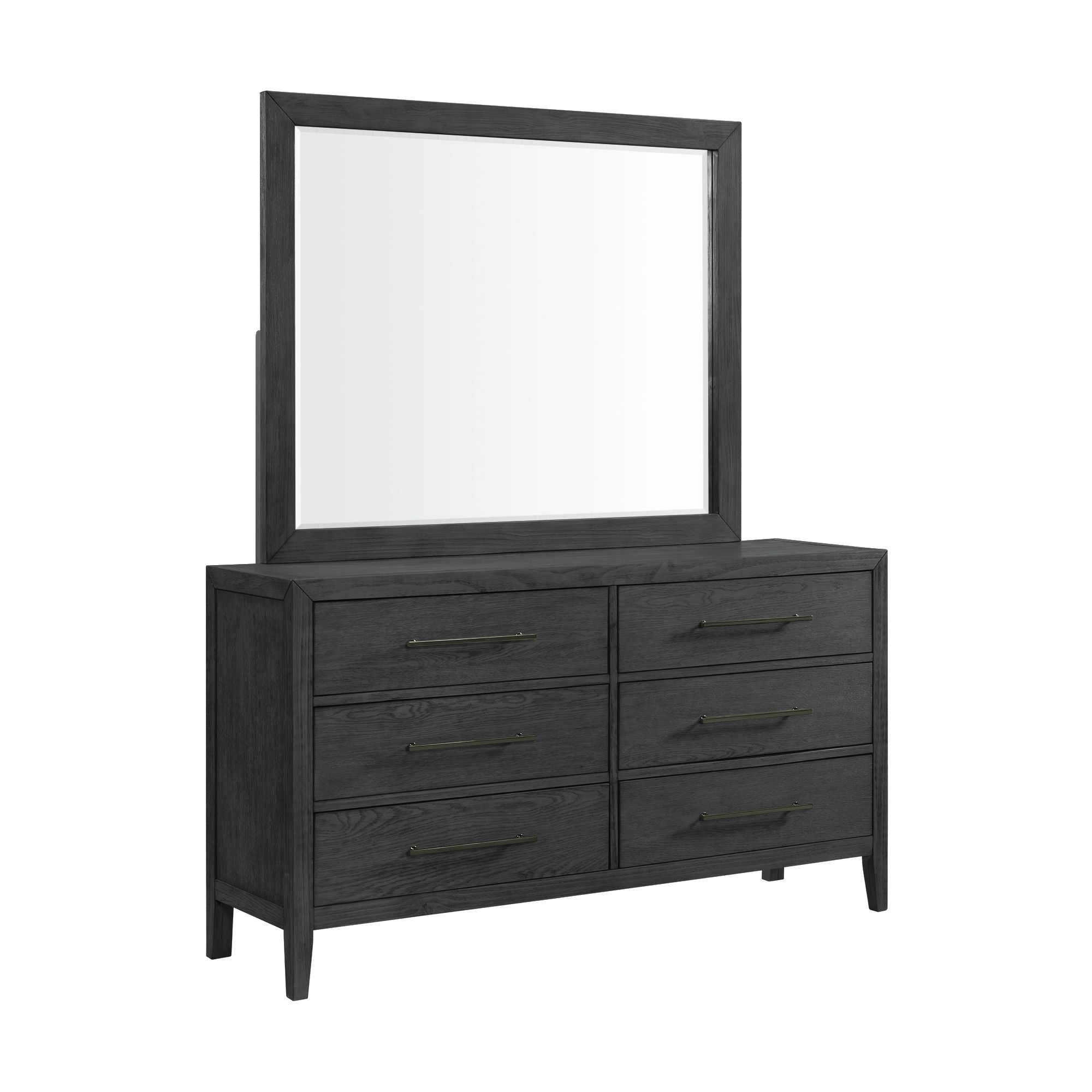 Versailles-Contemporary-6-Drawer-Dresser-&-Mirror-Set-in-Black