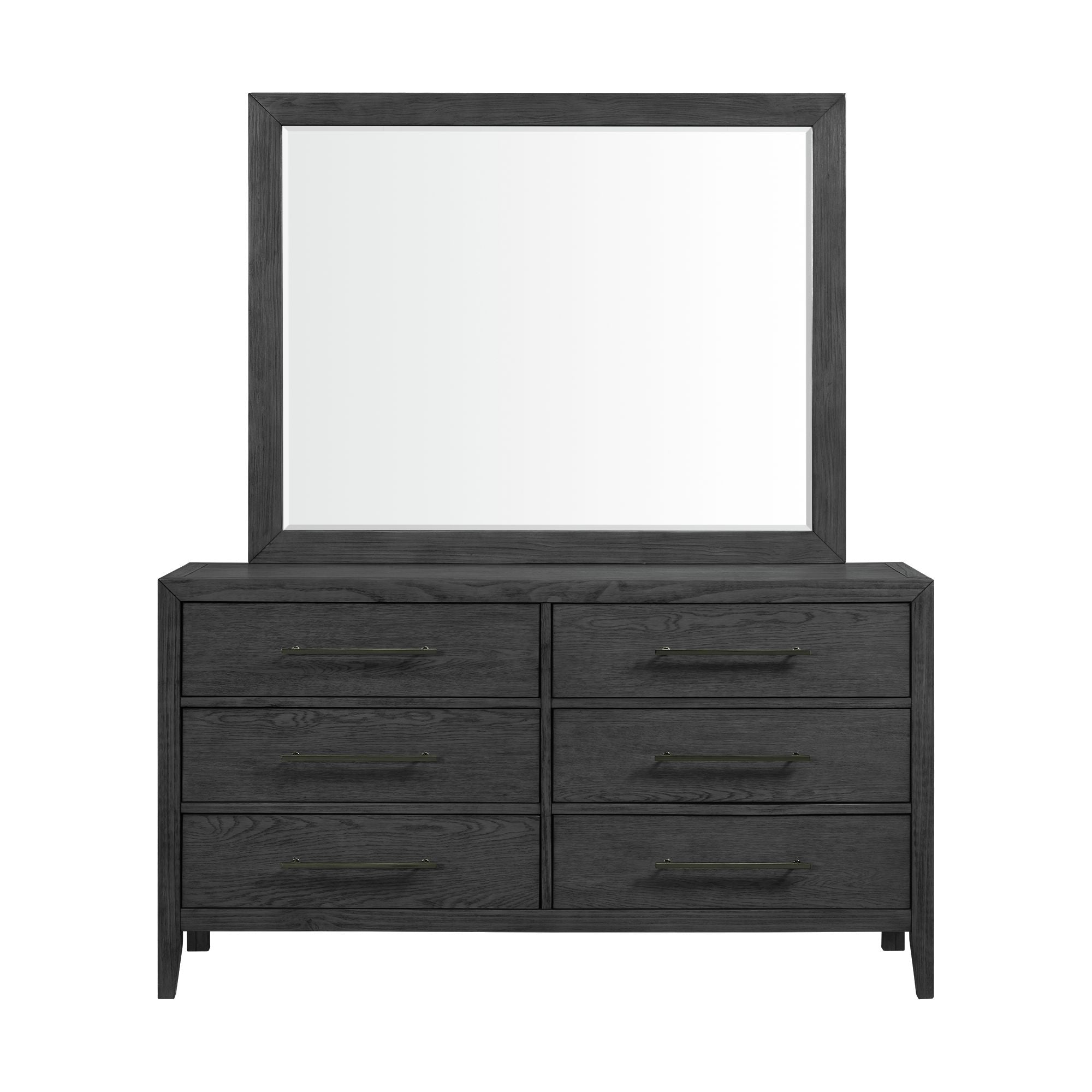 Versailles-Contemporary-6-Drawer-Dresser-&-Mirror-Set-in-Black