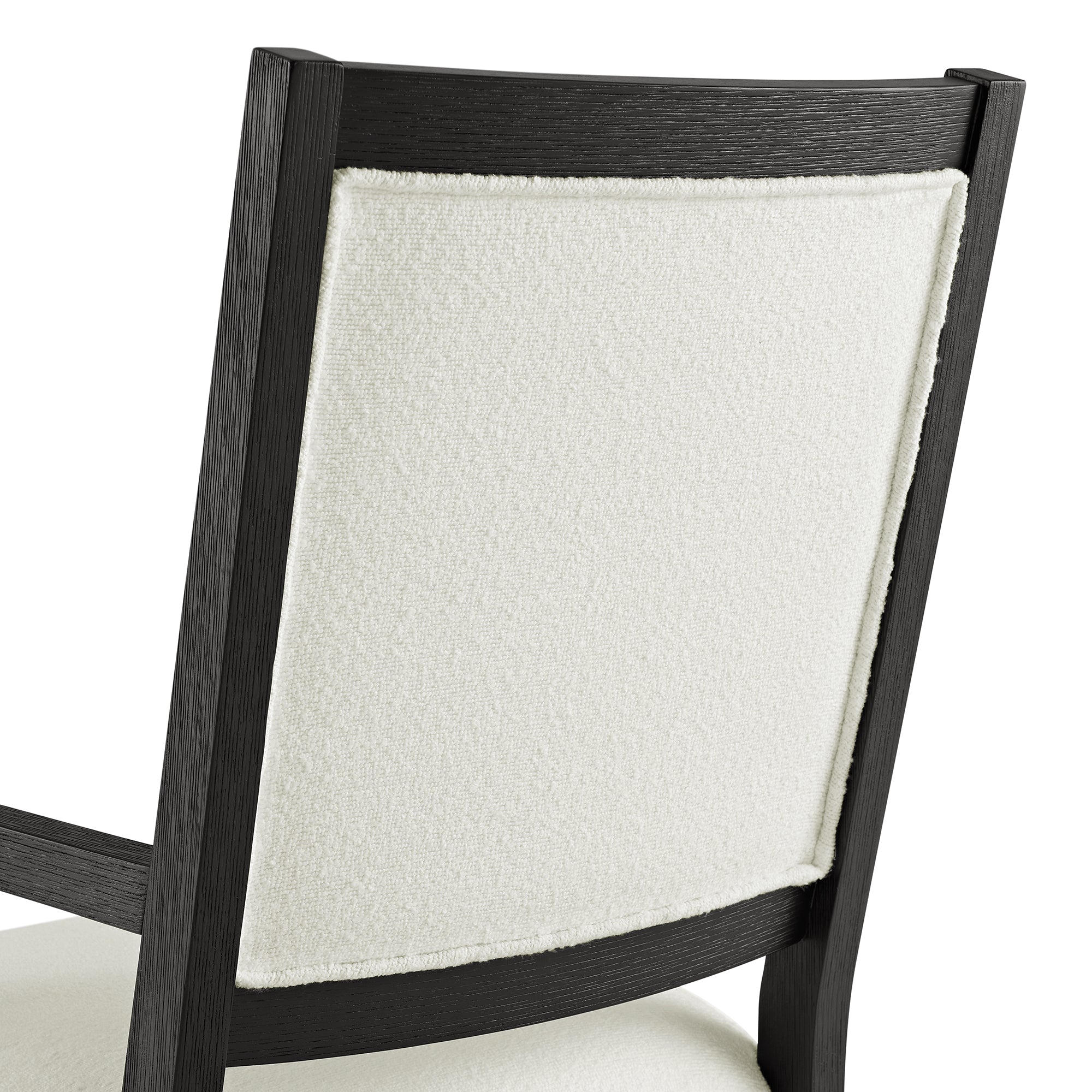 Versailles-Contemporary-Arm-Chair-with-Boucle-White-Fabric-in-Black-(2-Per-Carton)