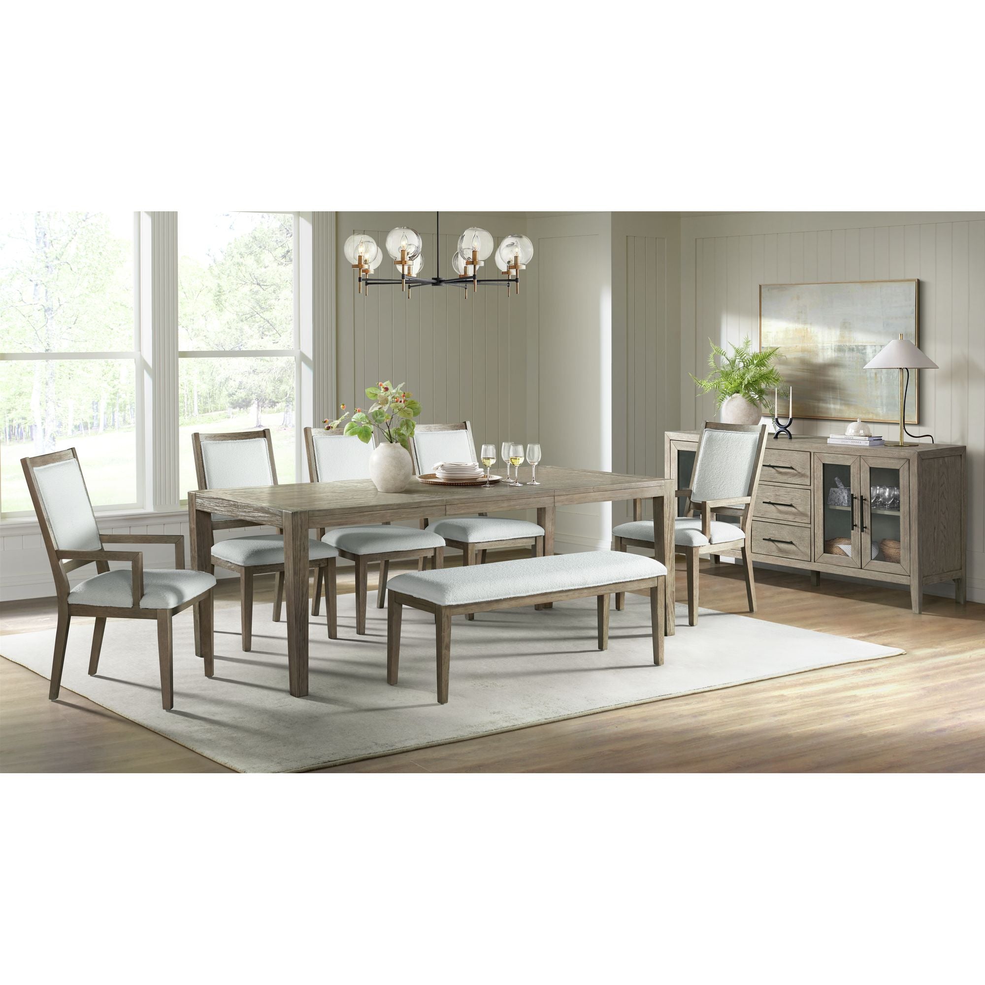 Versailles-Contemporary-Dining-Arm-Chair-With-Boucle-White-in-Grey-(2-Per-Carton)