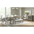 Versailles-Contemporary-Dining-Bench-With-Boucle-White-in-Grey